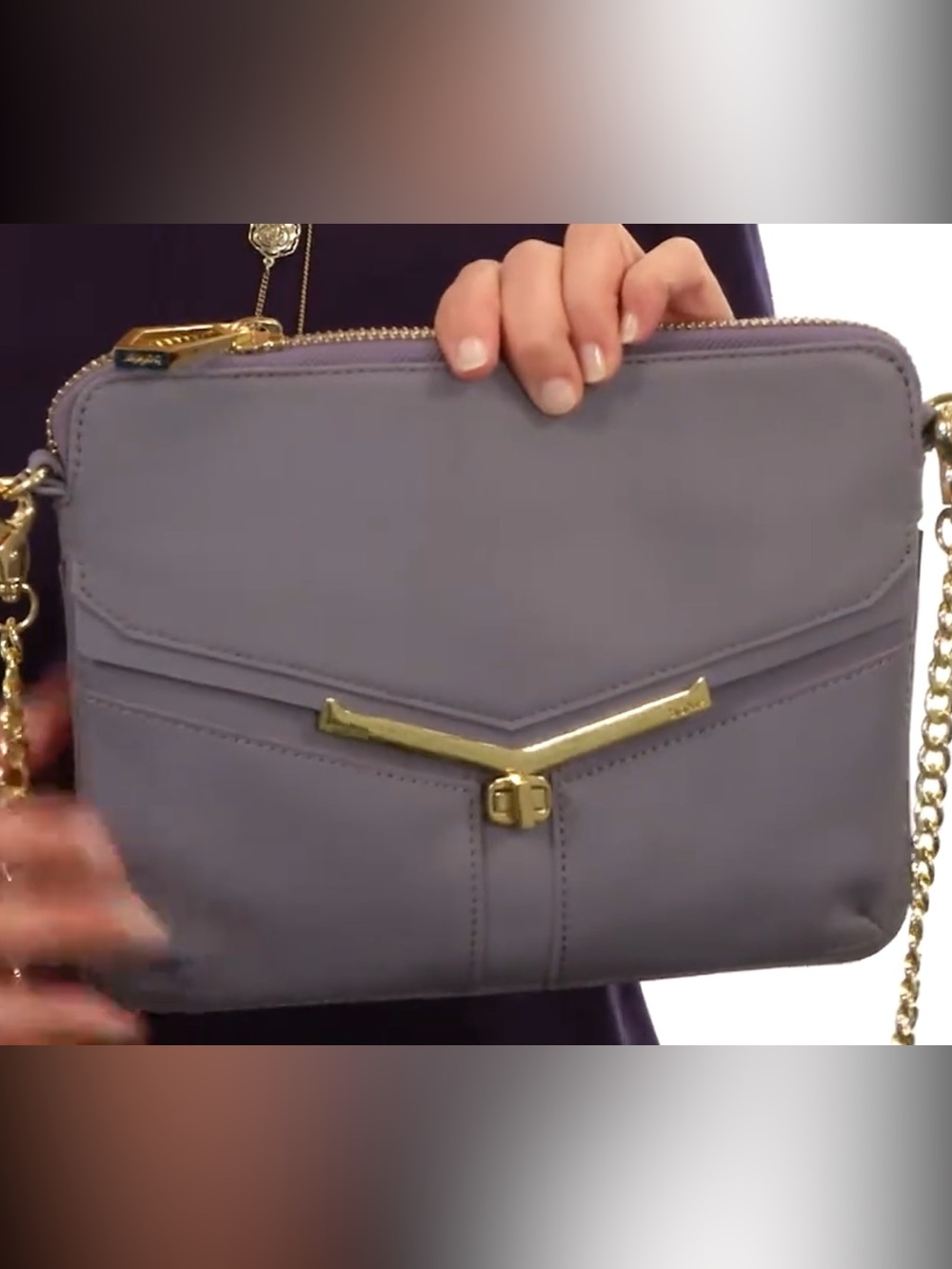 Botkier Envelope Crossbody Clutch with Gold Accent - Picture 2 of 8